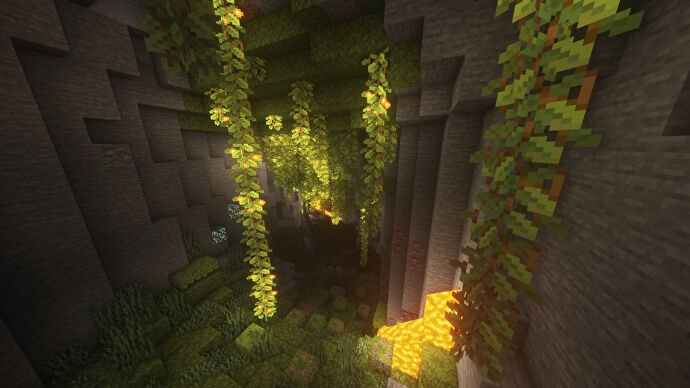 A Lush Cave biome in Minecraft.