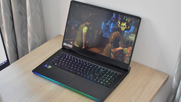 A photo of the MSI GE76 Raider gaming laptop.