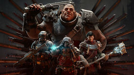 Our motley crew pose in Warhammer 40,000: Darktide's key art.
